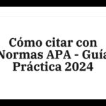 Cómo citas con Normas APA 2024